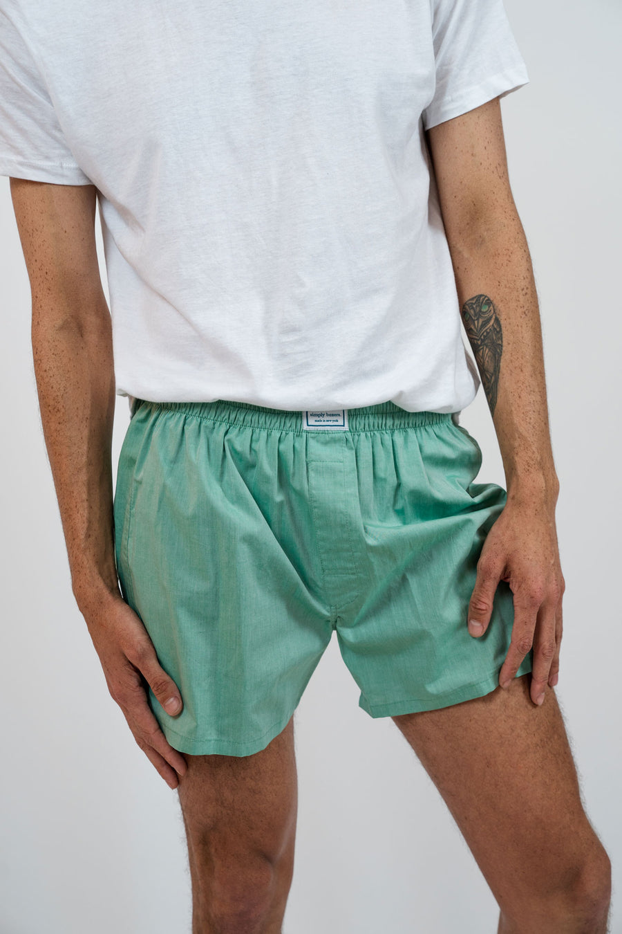 Green boxer shorts